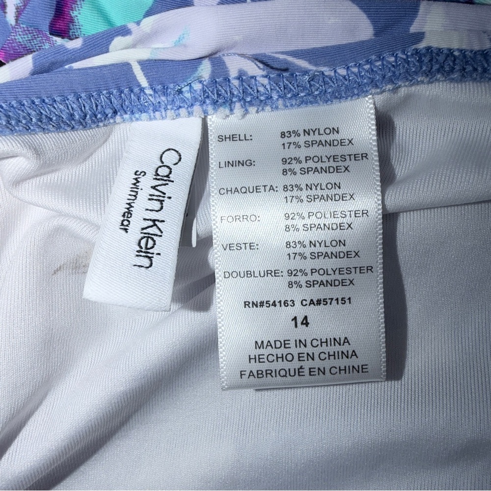 Calvin Klein Shirred Floral Print Swimsuit - Picture 8 of 8